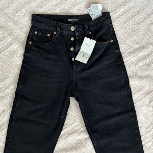 NWT Zara Wide Leg Button Fly Jeans Size 4